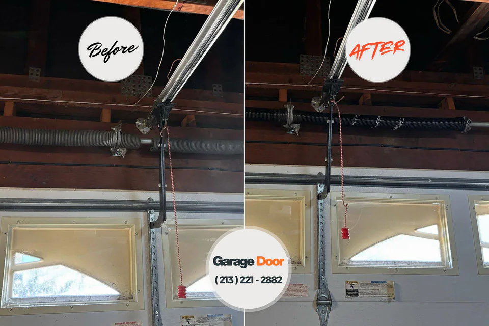 Before and after: garage door company Winnie, TX